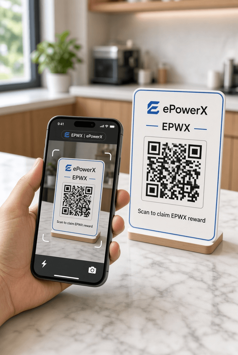 EPWX merchant QR displayed for customers